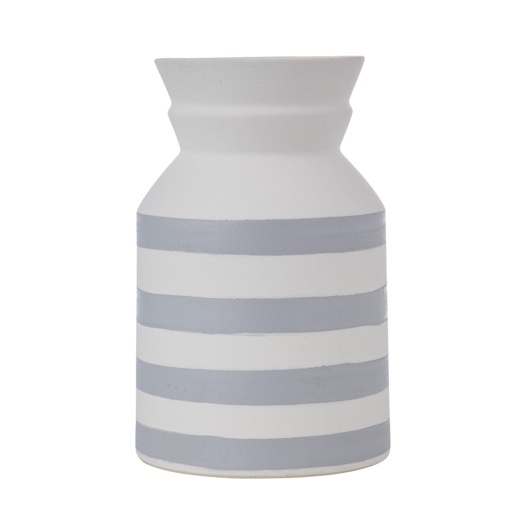 Emporium Wide Stripe Vase Blue