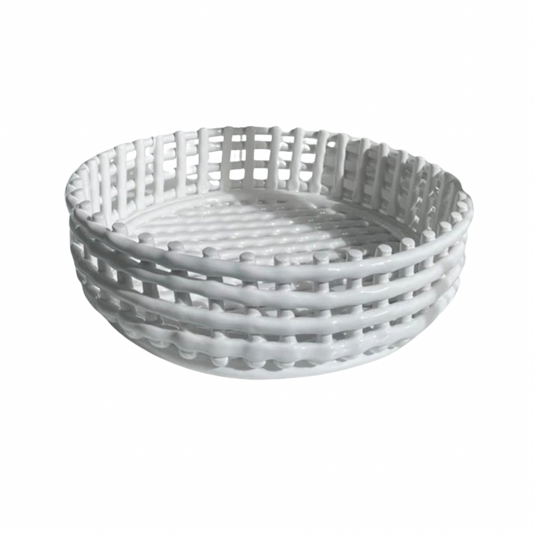 Ceramic White Lattice Bowl