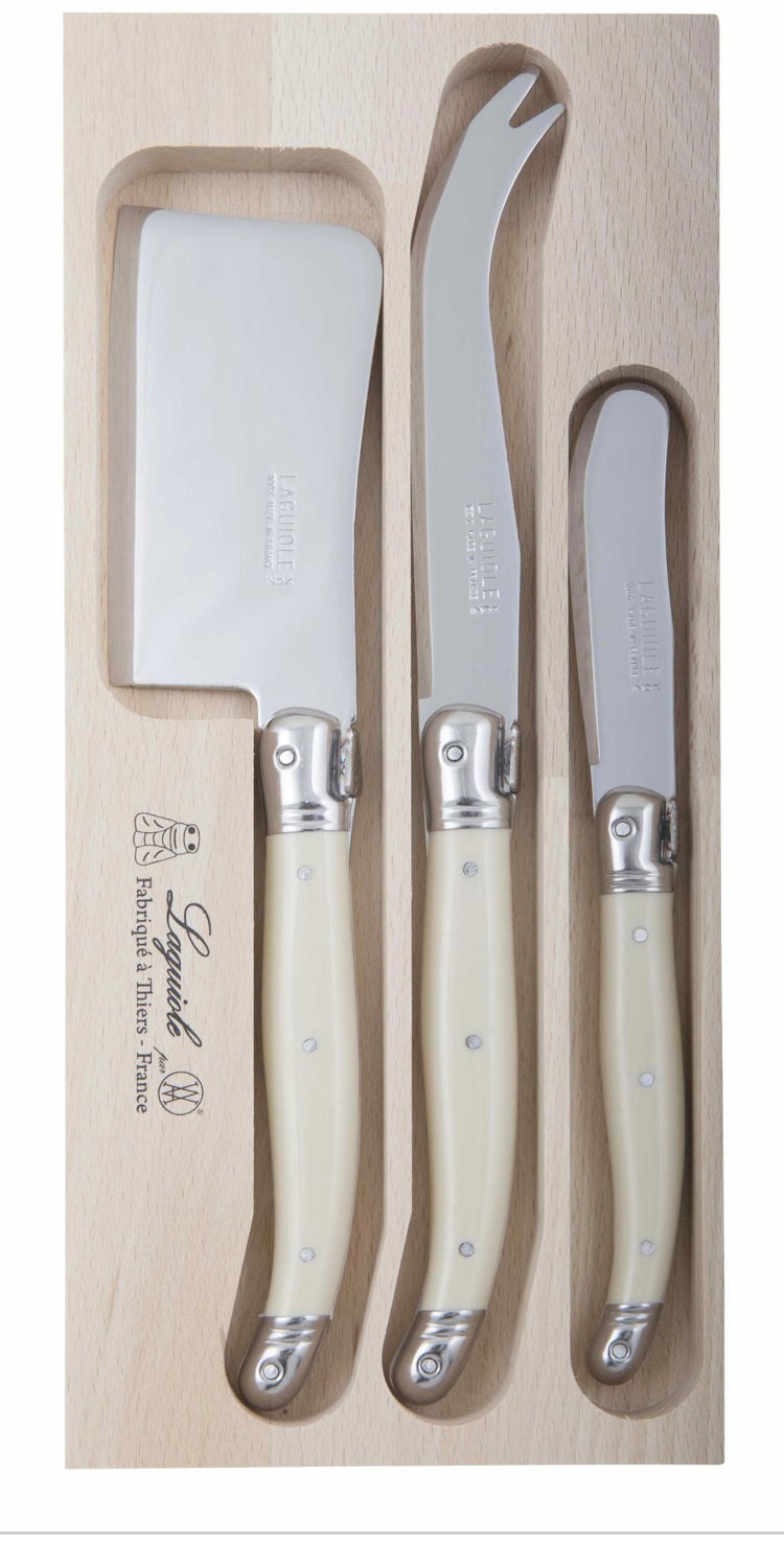 Laguiole Debutant 3pcs Cheese Set in Ivory